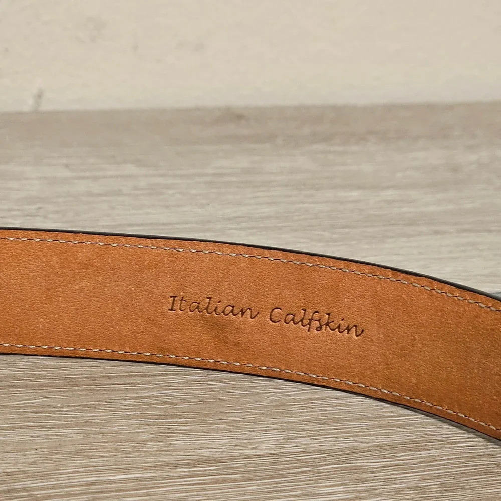 Trafalgar Mens Italian Calfskin Leather Belt Black Size 34 85 1101TF66-001